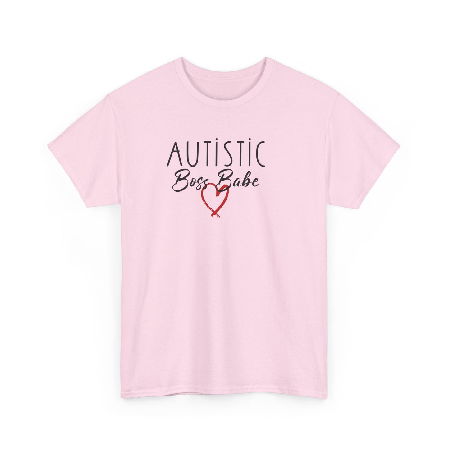 AUTISTIC BOSS BABE RED HEART TSHIRT,, Autistic Tshirt, Autistic Clothing, Autism Tshirt, Autism Awareness. Ships from USA and Australia