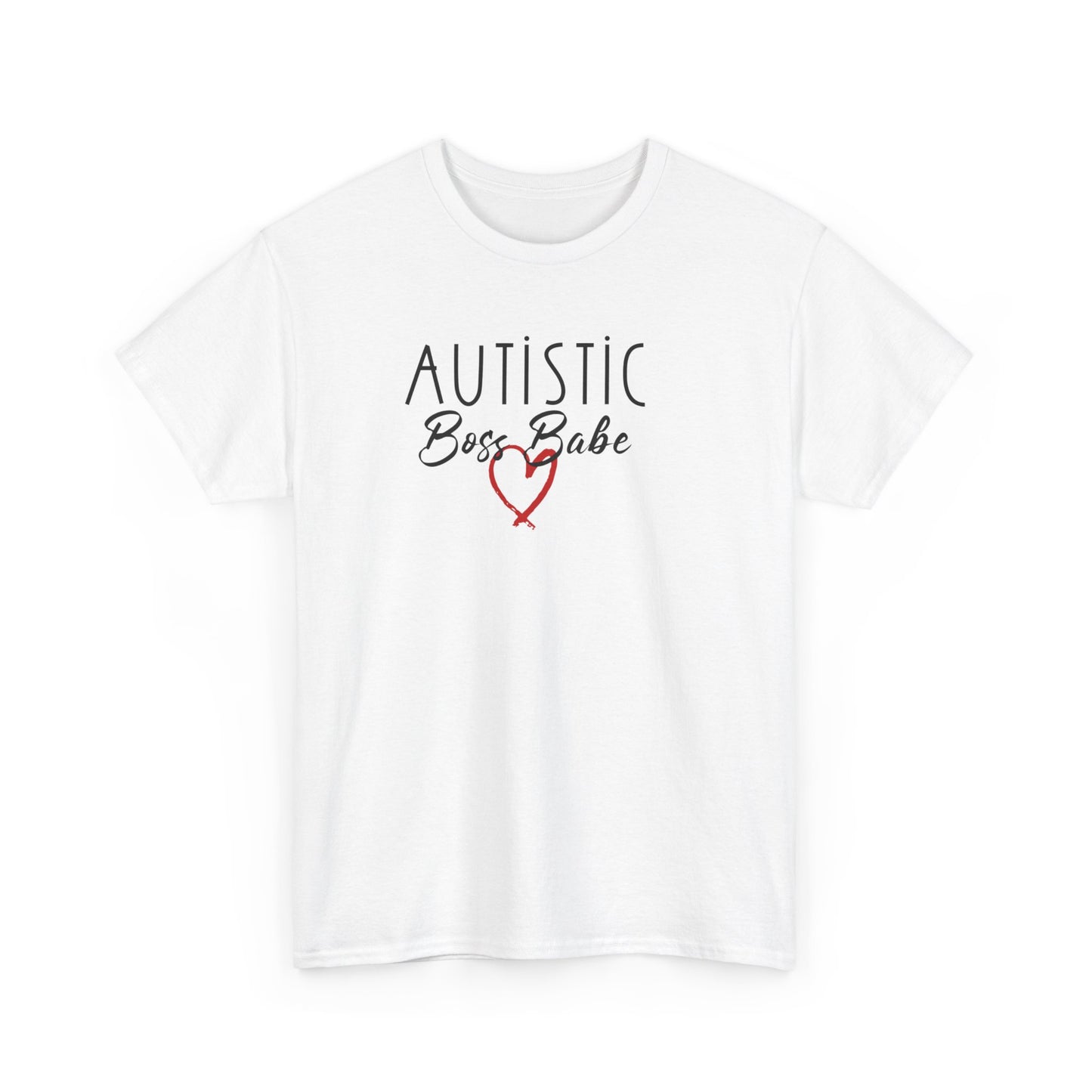 AUTISTIC BOSS BABE RED HEART TSHIRT,, Autistic Tshirt, Autistic Clothing, Autism Tshirt, Autism Awareness. Ships from USA and Australia