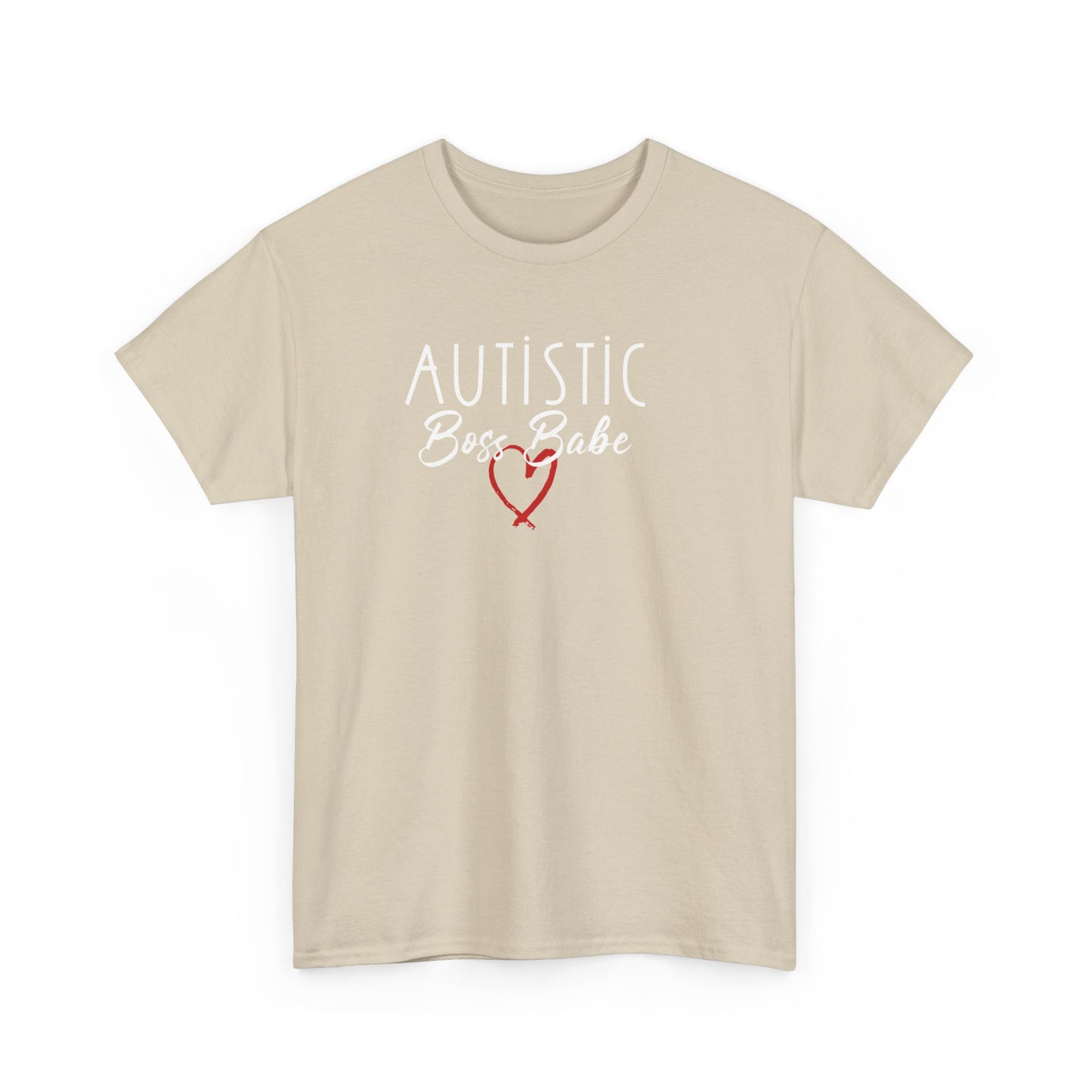 AUTISTIC BOSS BABE RED HEART TSHIRT,, Autistic Tshirt, Autistic Clothing, Autism Tshirt, Autism Awareness. Ships from USA and Australia