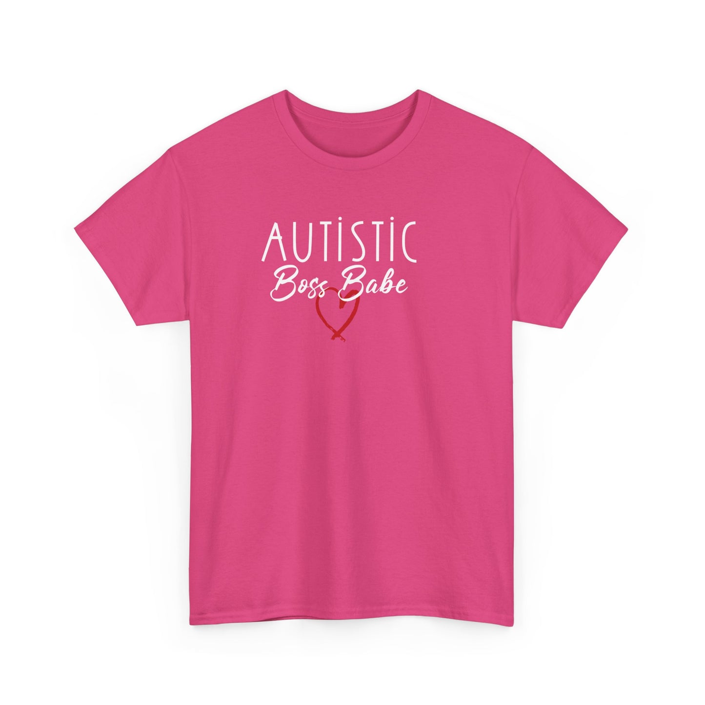 AUTISTIC BOSS BABE RED HEART TSHIRT,, Autistic Tshirt, Autistic Clothing, Autism Tshirt, Autism Awareness. Ships from USA and Australia