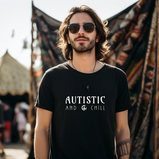 AUTISTIC AND CHILL TSHIRT, Autistic Tshirt, Autistic Clothing, Autism Tshirt, Autism Awareness. Ships from USA and Australia