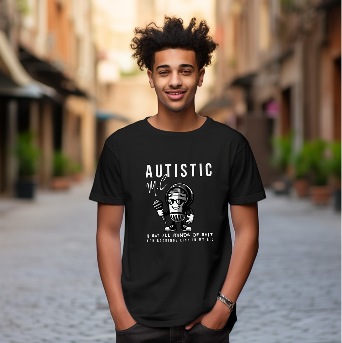 AUTISTIC MC I SAY ALL KINDS OF SHIT TSHIRT, Autistic Tshirt, Autistic Clothing, Autism Tshirt, Autism Awareness. Ships from USA and Australia