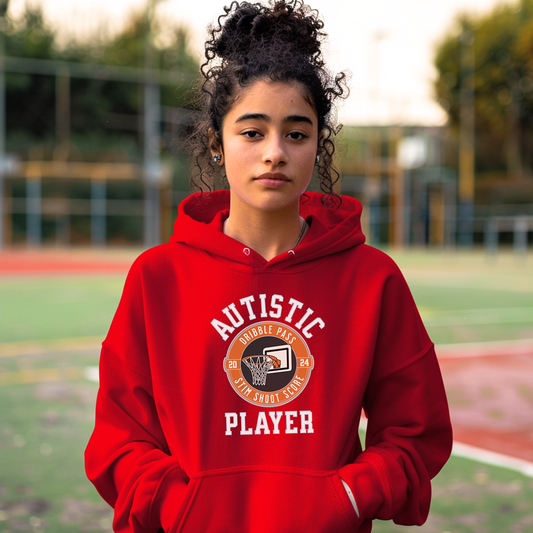 AUTISTIC PLAYER BASKETBALL HOODIE, Autistic Hoodie, Autistic Clothing, Autism Awareness. Ships from USA and Australia