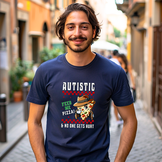 AUTISTIC FEED ME PIZZA TSHIRT, Autistic Tshirt, Autism Tshirt, Autism Awareness. Ships from USA only